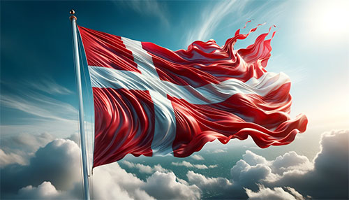 Dansk flag i vinden